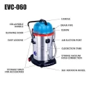 Eastman EVC-060 60 Litre 3x1000W Wet & Dry Cannister Type Vacuum Cleaner image-2