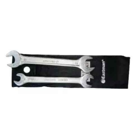 Eastman 3 Pcs Steel Chrome Finish Double Open End Spanner Set with Tool Bag image-1