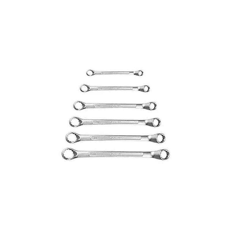 Eastman KIT-E2007-06 6 Pcs Chrome Vanadium Steel Chrome Plated Silver Ring Spanner image-1