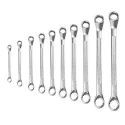 Eastman KIT-E2007-10 10 Pcs Chrome Vanadium Steel Chrome Plated Silver Ring Spanner image-1