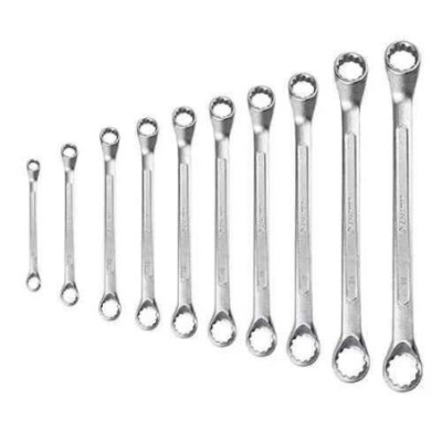 Eastman KIT-E2007-10 10 Pcs Chrome Vanadium Steel Chrome Plated Silver Ring Spanner image-1