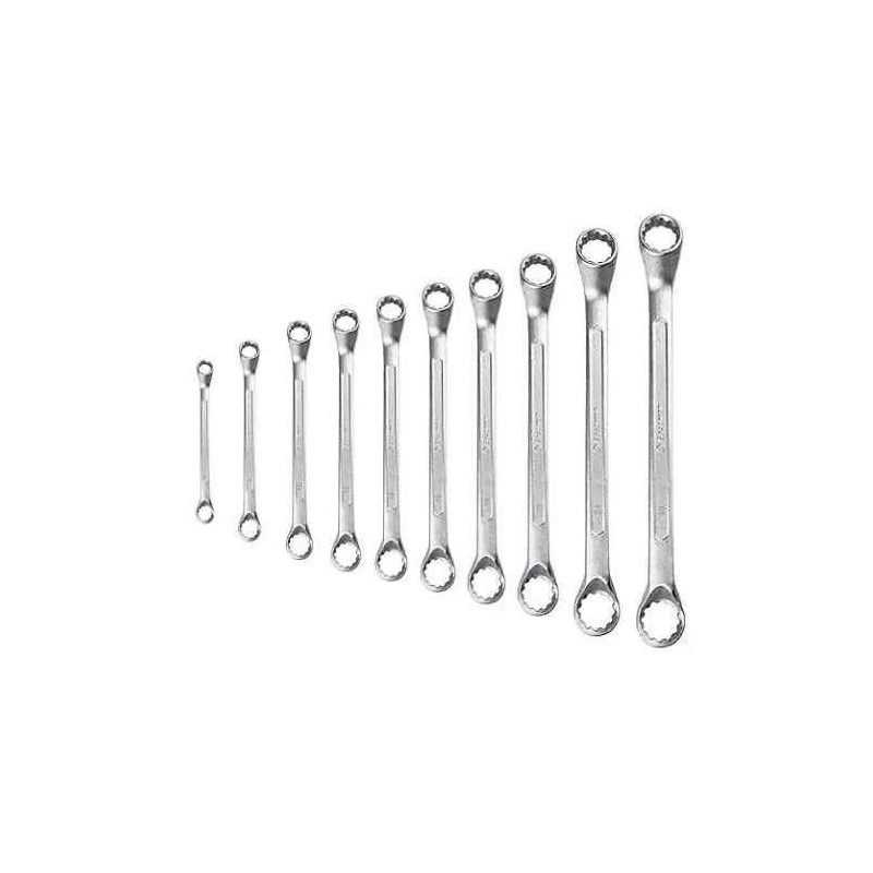 Eastman KIT-E2007-10 10 Pcs Chrome Vanadium Steel Chrome Plated Silver Ring Spanner image-1