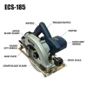 Eastman ECS-185 1680W 12000rpm 125mm Alloy Steel Blade Blue Circular Saw image-7