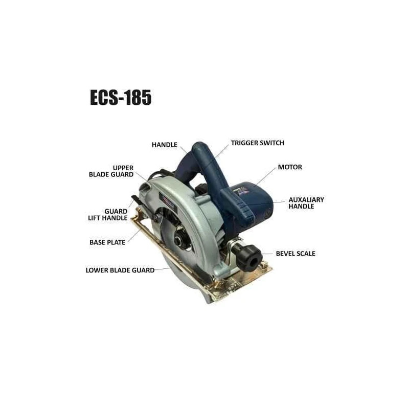Eastman ECS-185 1680W 12000rpm 125mm Alloy Steel Blade Blue Circular Saw image-7
