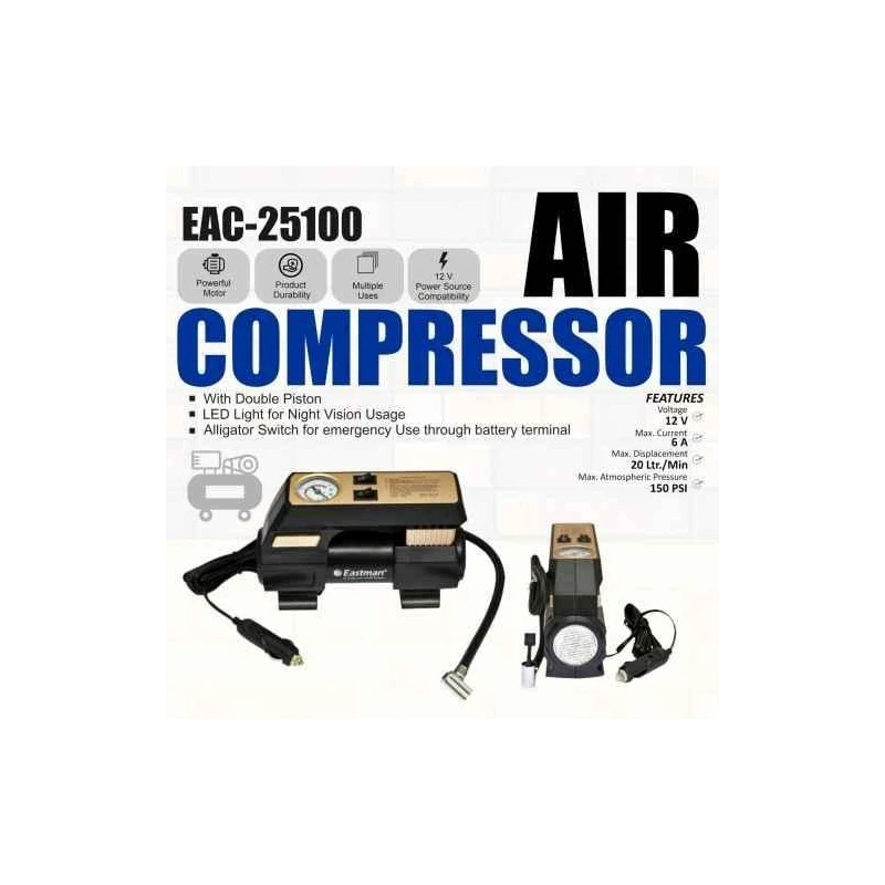 Eastman EAC-25100 150psi 20lpm Battery Operated Air Compressor Pump image-3
