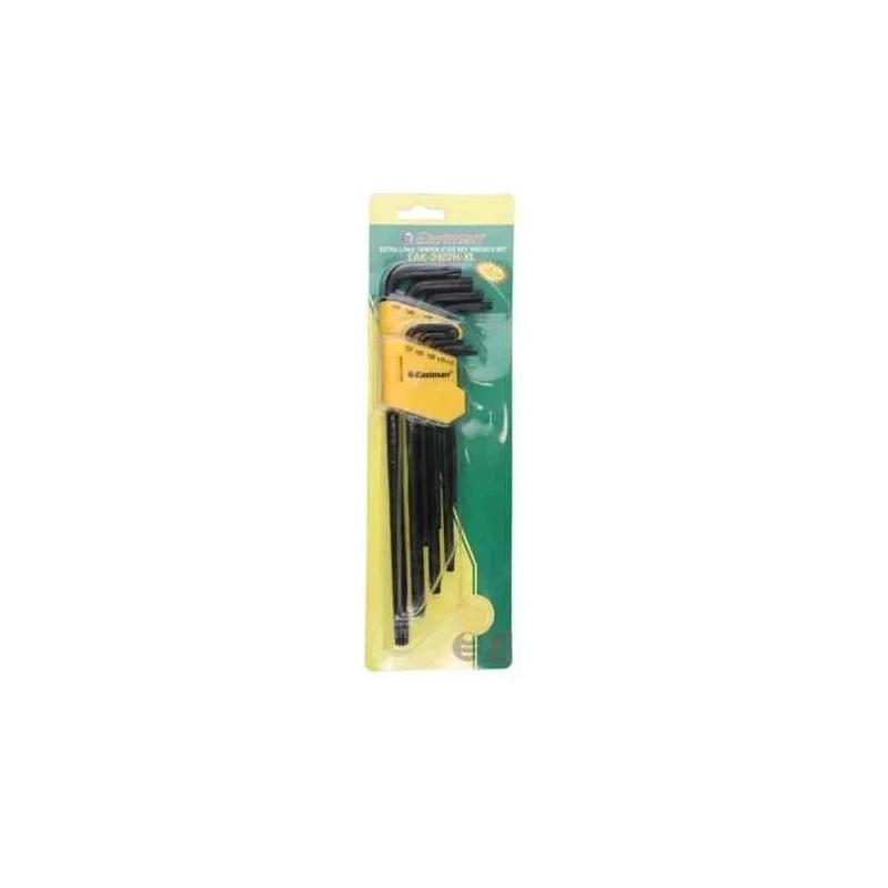 Eastman EAK-2407-XL 9 Pcs Chrome Vanadium Steel Xtra Long Allen Key Set image-1