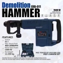 Eastman ERB-011 1500W 900-1890bpm 11kg Metal Grey Demolition Hammer image-3
