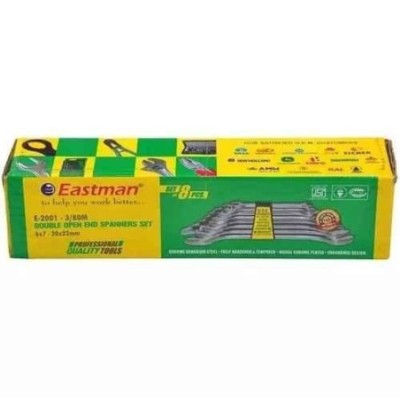 Eastman E-2001 8 Pcs 3/80M Double Open Ended Jaw Spanner Set image-1