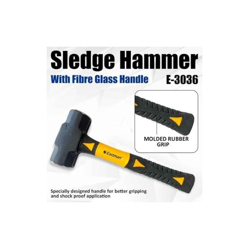 Eastman E-3036 900g Yellow Sledge Hammer with Fiberglass Handle image-2
