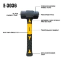 Eastman E-3036 900g Yellow Sledge Hammer with Fiberglass Handle image-3