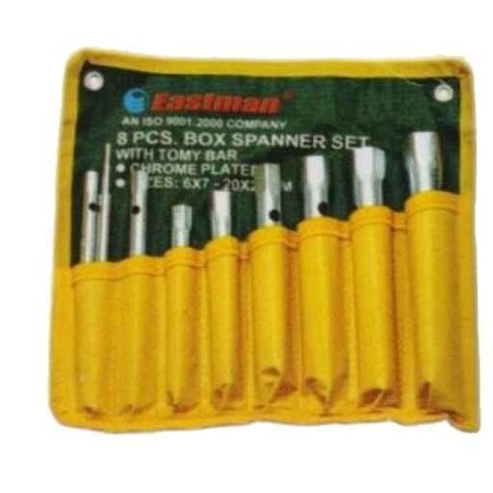 Eastman E-2016 8 Pcs Heavy Duty Tubular Box Spanner Kit Chrome Plated image-1