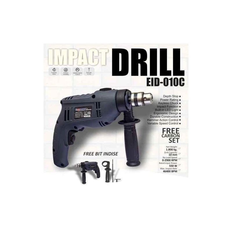 Eastman EID-010C 550W 2900rpm 10mm Metal Blue Impact Drill image-3