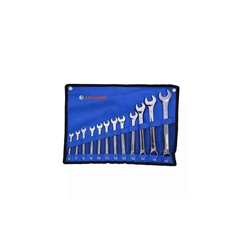 Eastman E-2406 12 Pcs 120MH Cold Pressed Panel Heavy Duty Combination Spanner Set image-1