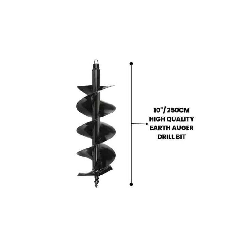 Orezen 10-Inch Mild Steel Black Single Layer Earth Auger Drill BitEADB 10 image-2