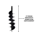 Orezen 8-Inch Mild Steel Black Double Layer Earth Auger Drill BitEADB-DL 8 image-2
