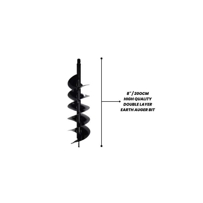Orezen 8-Inch Mild Steel Black Double Layer Earth Auger Drill BitEADB-DL 8 image-2