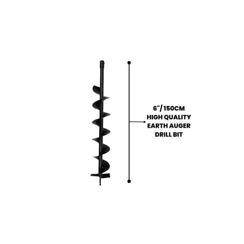 Orezen 6-Inch Mild Steel Black Single Layer Earth Auger Drill BitEADB 6 image-2