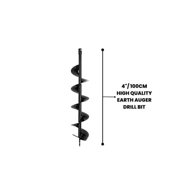 Orezen 4-Inch Mild Steel Black Single Layer Earth Auger Drill BitEADB 4 image-2