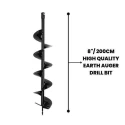Orezen 8-Inch Mild Steel Black Single Layer Earth Auger Drill BitEADB 8 image-1