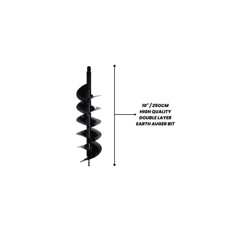 Orezen 10-Inch Mild Steel Black Double Layer Earth Auger Drill BitEADB-DL 10 image-1