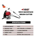 Orezen 2.2HP 52cc 2-Stroke Portable Crop Harvester Brush CutterSBC 52CC BP image-2