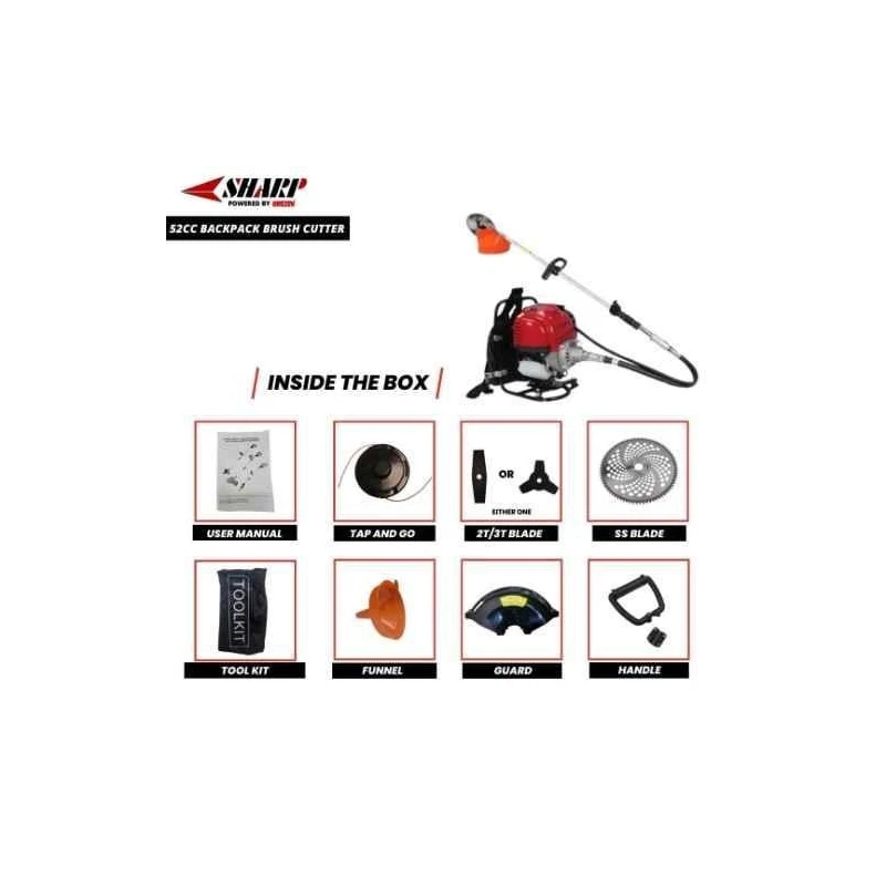 Orezen 2.2HP 52cc 2-Stroke Portable Crop Harvester Brush CutterSBC 52CC BP image-4