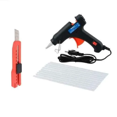 Walkers 20W Black Mini Hot Glue Gun WKCB159 15 Pcs Glue Stick Cutter Knife Combo image-1