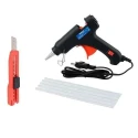 Walkers 20W Black Mini Hot Glue Gun with 5 Glue Sticks and Cutter Knife Combo WKCB156 image-1