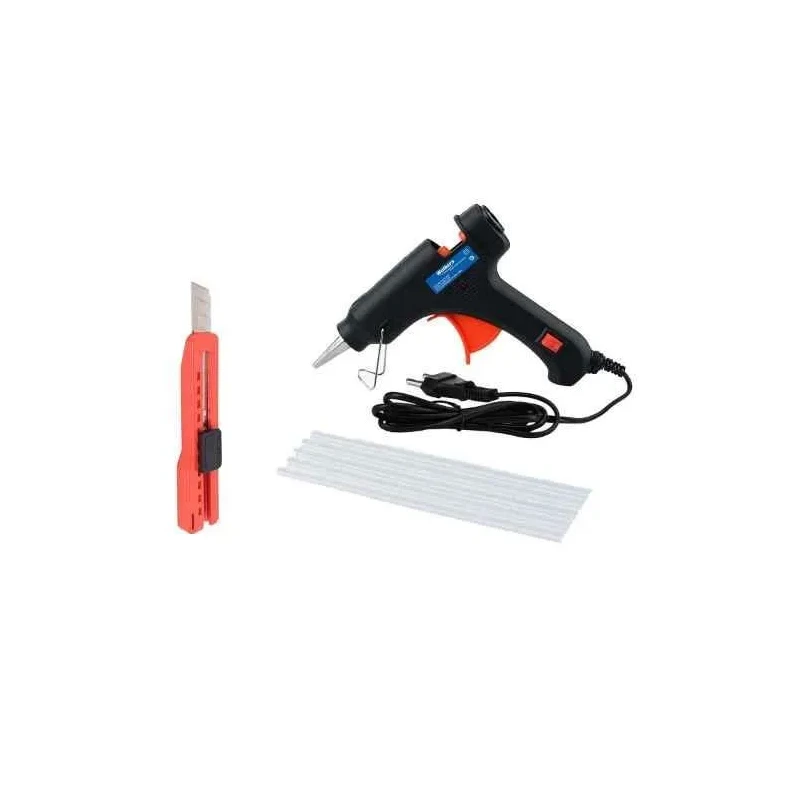 Walkers 20W Black Mini Hot Glue Gun with 5 Glue Sticks and Cutter Knife Combo WKCB156 image-1