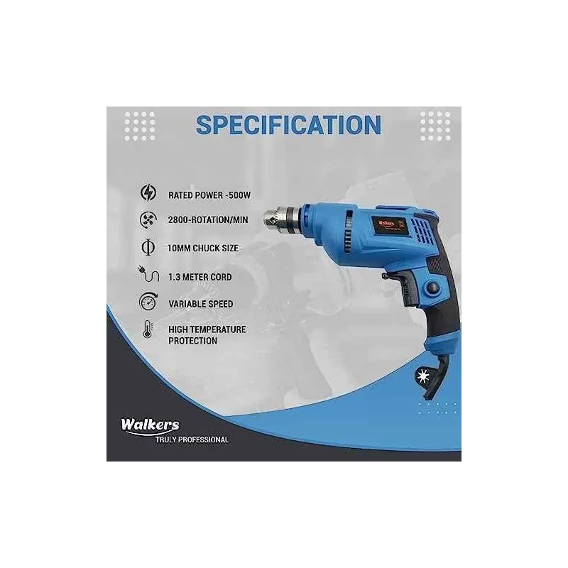 Walkers 800W Angle Grinder 500W 10mm Drill Machine 5 Pcs Wheel 5 Pcs Drill Bits Combo WKCB438 image-1