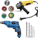 Walkers 800W Angle Grinder 500W 10mm Drill Machine 5 Pcs Wheel 5 Pcs Drill Bits Combo WKCB438 image-2