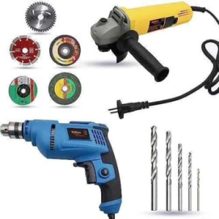 Walkers 800W Angle Grinder 500W 10mm Drill Machine 5 Pcs Wheel 5 Pcs Drill Bits Combo WKCB438 image-2