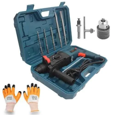 Walkers 1200W 26mm Rotary Hammer Drill WKFC018 with 5 Bits Gloves 13mm Chuck Carry Case image-5