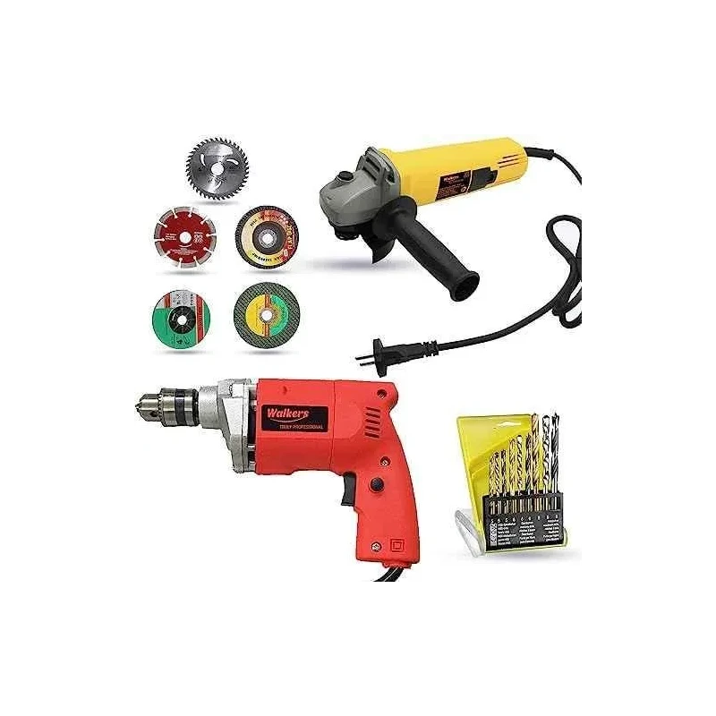 Walkers 800W Angle Grinder 500W 10mm Drill Machine Wheel and Drill Bits Combo WKCB445 image-5