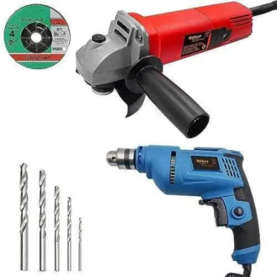 Walkers 800W Angle Grinder 500W 10mm Drill Machine Grinding Wheel and 5 Pcs Drill Bits Combo WKCB423 image-3