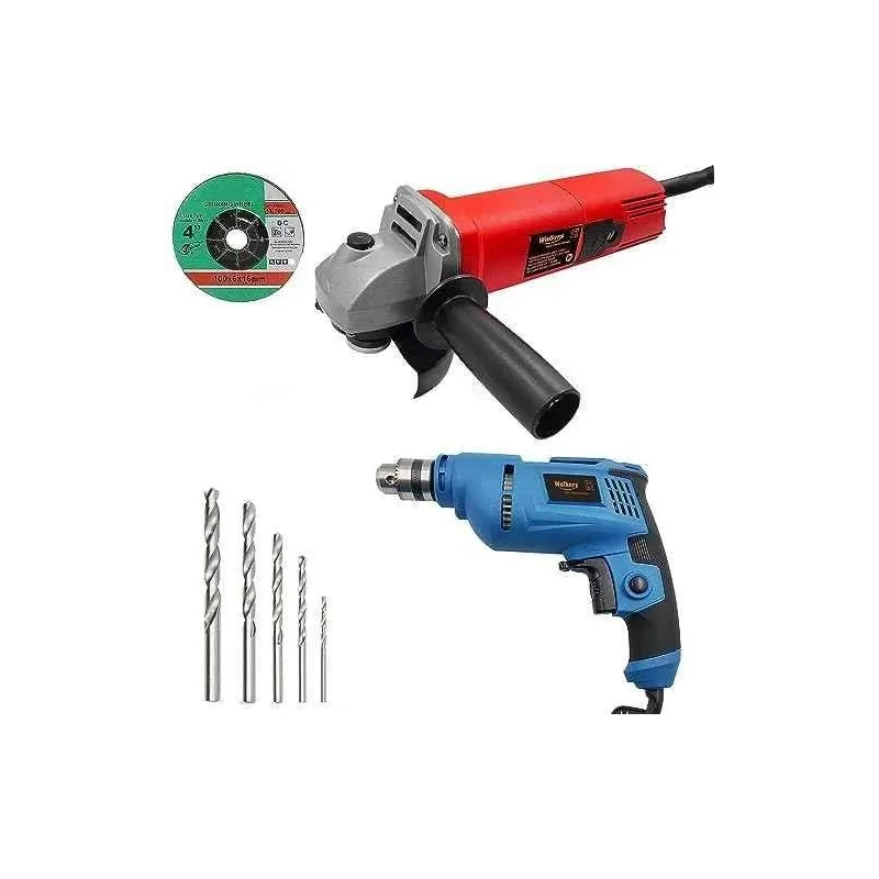 Walkers 800W Angle Grinder 500W 10mm Drill Machine Grinding Wheel and 5 Pcs Drill Bits Combo WKCB423 image-3