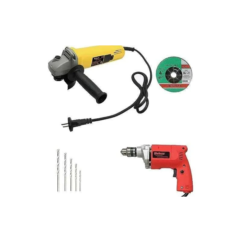 Walkers 800W Angle Grinder 500W 13mm Drill Machine Grinding Wheel and 5 Pcs Drill Bits Combo WKCB415 image-4