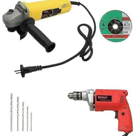 Walkers 800W Angle Grinder 500W 13mm Drill Machine Grinding Wheel and 5 Pcs Drill Bits Combo WKCB415 image-4