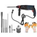 Walkers 1200W 26mm Rotary Hammer Drill WKFC019 with 4 Bits and 13mm Chuck and Gloves image-1