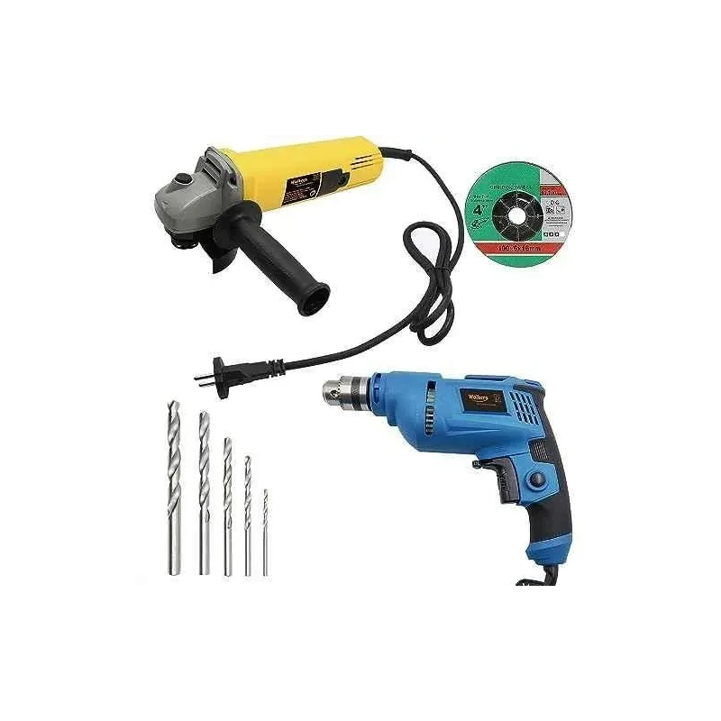 Walkers 800W Angle Grinder 500W 10mm Drill Machine Grinding Wheel and 5 Pcs Drill Bits Combo WKCB420 image-5
