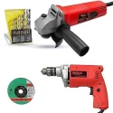 Walkers 800W 10mm Drill Machine Angle Grinder Combo WKCB430 Grinding Wheel 9 Pcs Drill Bits image-2