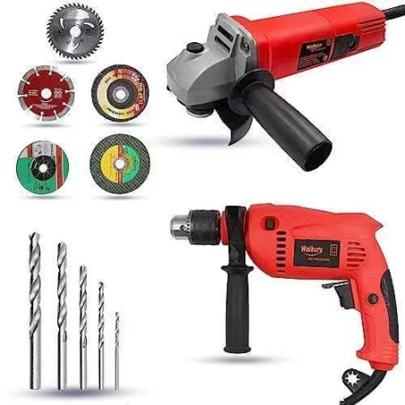Walkers 800W Angle Grinder 700W 13mm Drill Machine 5 Pcs Wheel 5 Pcs Drill Bits Combo WKCB440 image-3