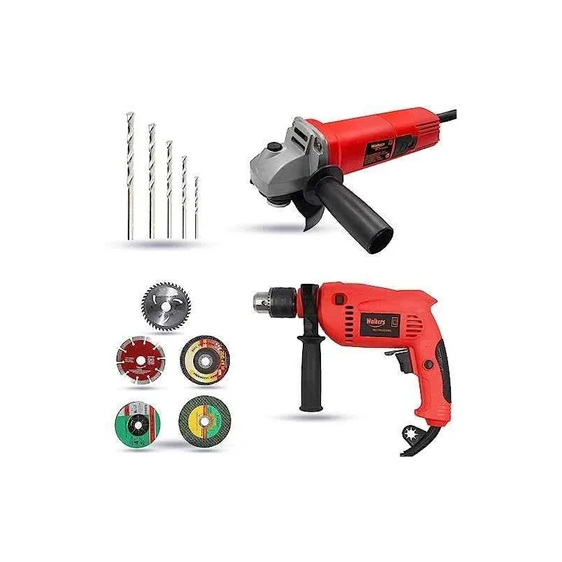 Walkers 800W Angle Grinder 700W 13mm Drill Machine 5 Pcs Wheel 5 Pcs Drill Bits Combo WKCB434 image-2