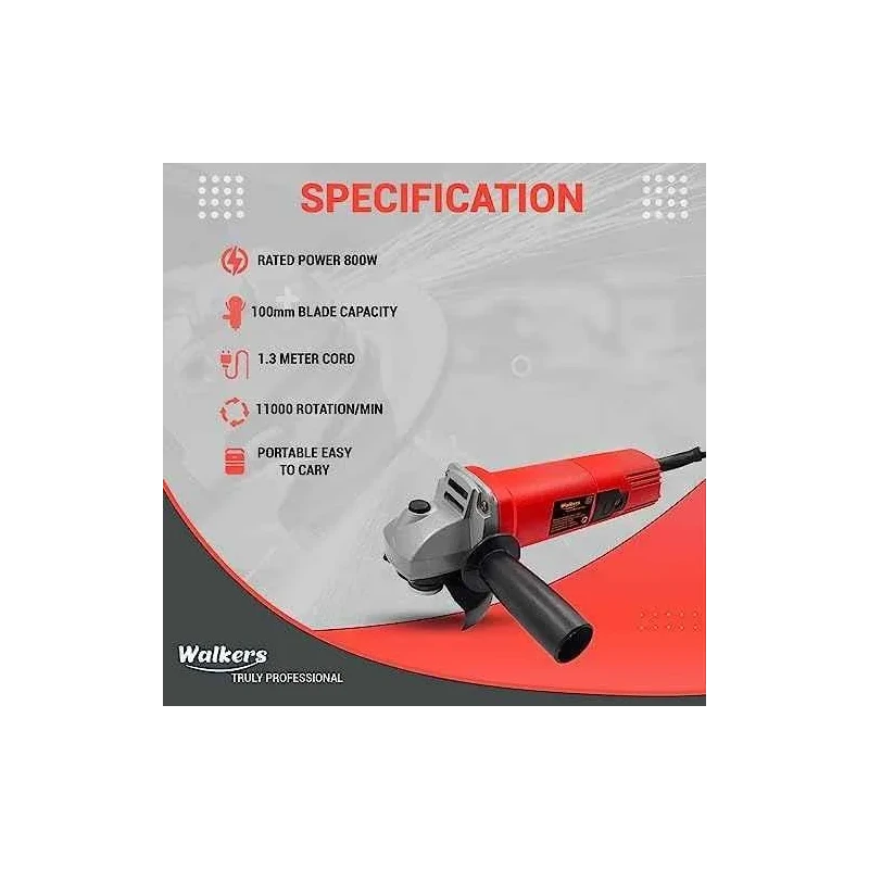 Walkers 800W Angle Grinder 700W 13mm Drill Machine 5 Pcs Wheel 5 Pcs Drill Bits Combo WKCB434 image-4