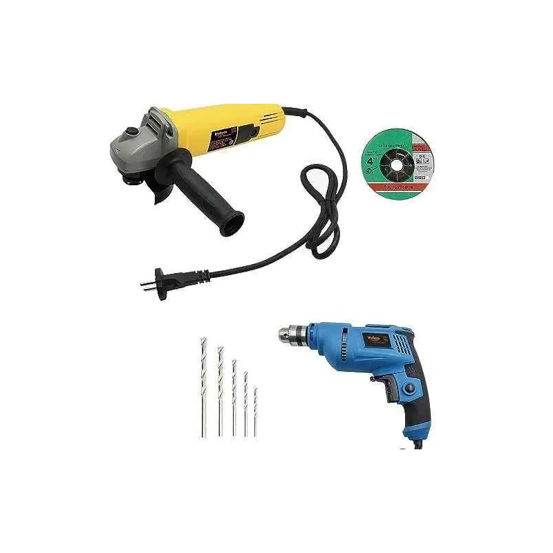 Walkers 800W Angle Grinder 500W 13mm Drill Machine Grinding Wheel 5 Pcs Drill Bits Combo WKCB414 image-2