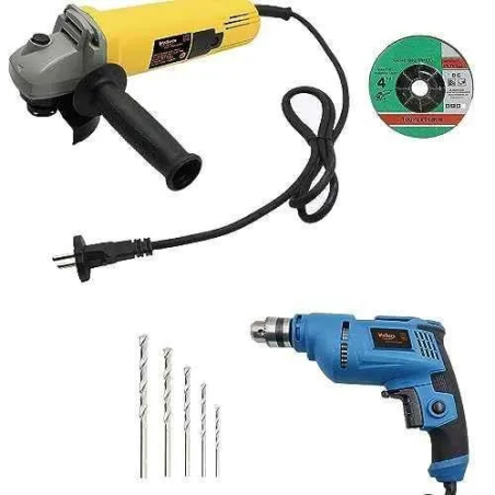 Walkers 800W Angle Grinder 500W 13mm Drill Machine Grinding Wheel 5 Pcs Drill Bits Combo WKCB414 image-2