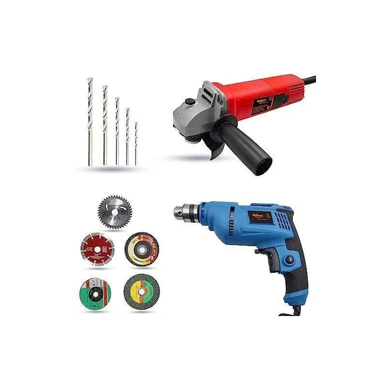 Walkers 800W Angle Grinder 500W 10mm Drill Machine 5 Pcs Wheel 5 Pcs Drill Bits Combo WKCB435 image-6
