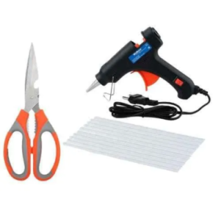 Walkers 20W Black Mini Hot Glue Gun 15 Pcs Glue Stick Scissor Combo WKCB160 image-3