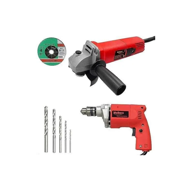 Walkers 800W Angle Grinder 500W 10mm Drill Machine Grinding Wheel and 5 Pcs Drill Bits Combo WKCB424 image-4