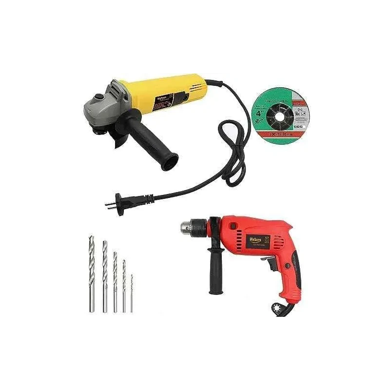 Walkers 800W Angle Grinder 700W 13mm Drill Machine Grinding Wheel and 5 Pcs Drill Bits Combo WKCB419 image-5